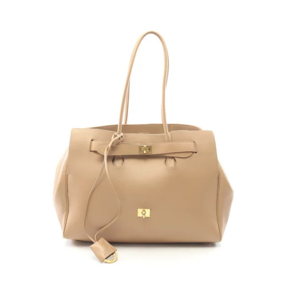 Balenciaga Bel Air Tote Bag Leather Beige Cream